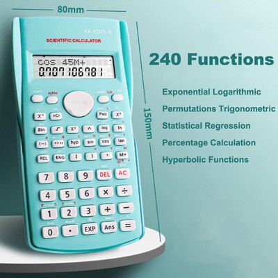 240 Functions Engineering Scientific Calculator 2-line Standard Function Calculator Αξεσουάρ γραφείου Σχολικά είδη γραφείου