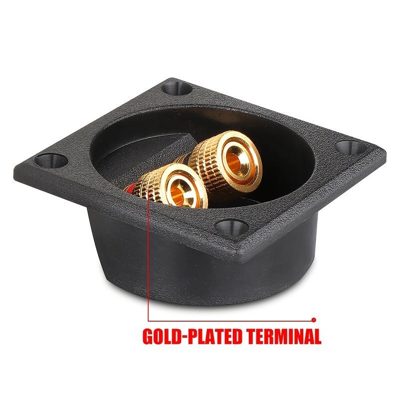 2 padėčių gnybtų dėžutė Garso dėžutė Montavimo matmenys Ilgis 56,5 mm x 56,5 mm gnybtų blokas Gnybtų plokštė Bananų galvutės terminas