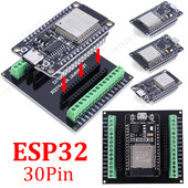ESP32 plėtros plokštė 30 kontaktų Breakout plokštė WiFi + Bluetooth ypač mažos galios dviejų branduolių ESP-WROOM-32 išplėtimo plokštė, skirta Arduino