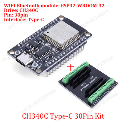 ESP32 plėtros plokštė 30 kontaktų Breakout plokštė WiFi + Bluetooth ypač mažos galios dviejų branduolių ESP-WROOM-32 išplėtimo plokštė, skirta Arduino