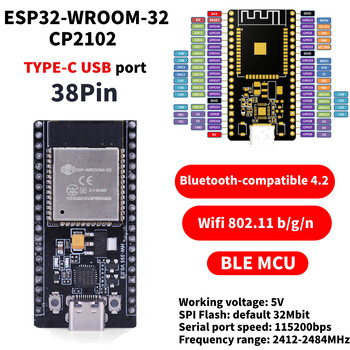 Type-c/Mirco USB ESP-WROOM-32 Development Board Esp32 38 pin/30pin WiFi+Bluetooth Ultra-Low Power Wireless Module for Smart Home