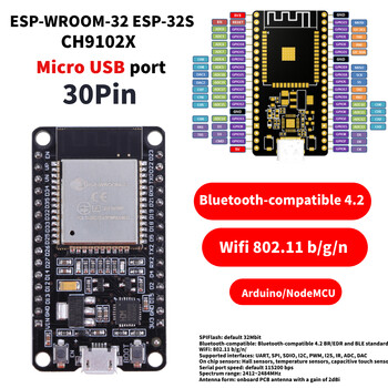 Type-c/Mirco USB ESP-WROOM-32 Development Board Esp32 38 pin/30pin WiFi+Bluetooth Ultra-Low Power Wireless Module for Smart Home