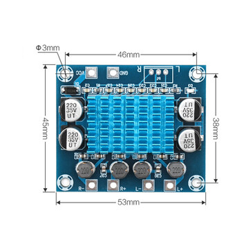 Ισχυρή μονάδα ενισχυτή 30W+30W διπλού καναλιού Κατηγορία D Ψηφιακός στερεοφωνικός ήχος Πίνακας ενισχυτή ισχύος DC 8-26V 3A XH-A232