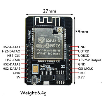 Πίνακας ανάπτυξης μονάδας κάμερας WiFi Module ESP32 με μονάδα κάμερας για υποστήριξη Arduino Smart Config