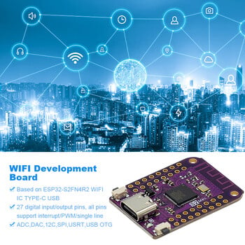 ESP32 S2 Mini V1.0.0 WiFi Module Development Board Base ESP32-S2FN4R2 4MB FLASH 2MB PSRAM για Arduino TYPE-C USB