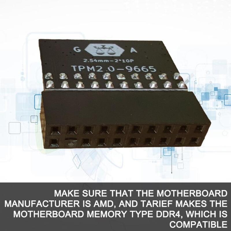 Placă pentru modul de securitate de criptare TPM 2.0, 20 pini, telecomandă TPM1.2 LPC, placă de bază cu 20 pini pentru ASUS MSI ASROCK GIGABYTE
