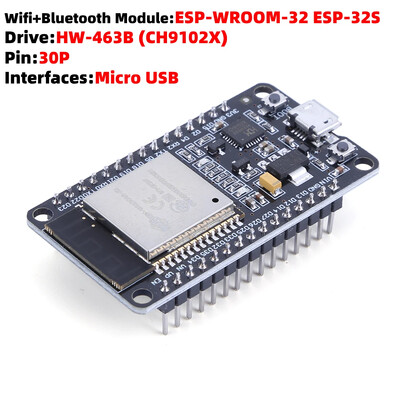 ESP32 ESP-32S išplėtimo plokštė CP2102 NodeMCU-32S Lua 30 kontaktų modulis GPIO ESP WROOM 32 WiFi su Bluetooth suderinamas mažos galios modulis