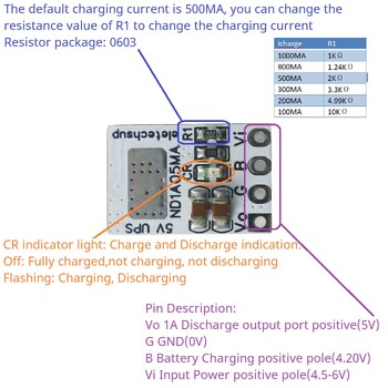 2 σε 1 Charge Discharge Mini 5V 1A UPS Uninterrupted Output Module 3.7V 3.8V 4.2V Li-ion Li-Polymer 18650 Battery Charger Board