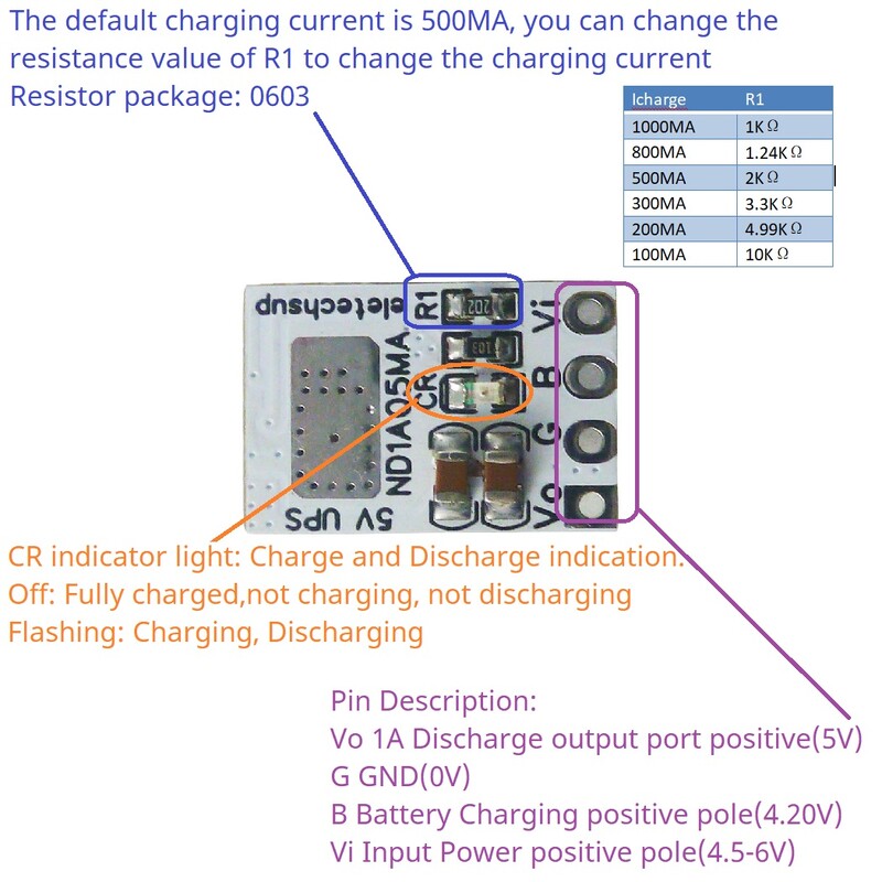 2 u 1 Punjenje Pražnjenje Mini 5V 1A UPS neprekidni izlazni modul 3.7V 3.8V 4.2V Li-Ion Li-Polymer 18650 ploča punjača baterija