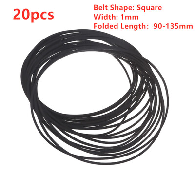 20 vnt Universal Mix kasetinių juostų mašinos diržas Įvairios kvadratinės guminės juostos, skirtos įrašyti Walkman DVD 1,2/1,5/2mm