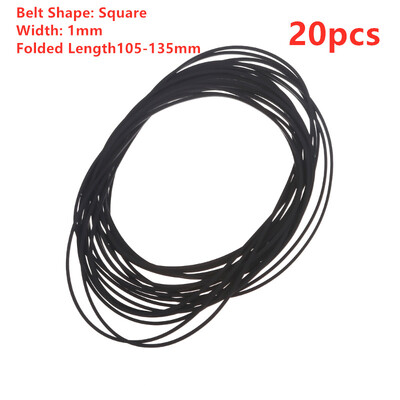 20 vnt Universal Mix kasetinių juostų mašinos diržas Įvairios kvadratinės guminės juostos, skirtos įrašyti Walkman DVD 1,2/1,5/2mm