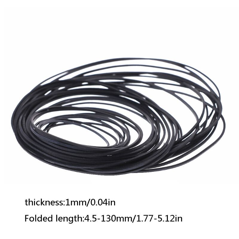 50 Pack Mix kasetinių juostų mašinos diržas Įvairus bendras diržas įrašymo įrenginiui Walkman kartotuvas DVD guminis diržas 45-130 mm