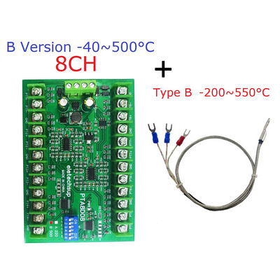 8-kanalni DC8-30V PT100 RTD RS485 temperaturni senzor akvizicijski modul Rep NTC K termopar Modbus RTU -40°C~+500°C pretvornik