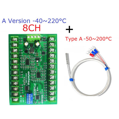 8-kanalni DC8-30V PT100 RTD RS485 temperaturni senzor akvizicijski modul Rep NTC K termopar Modbus RTU -40°C~+500°C pretvornik