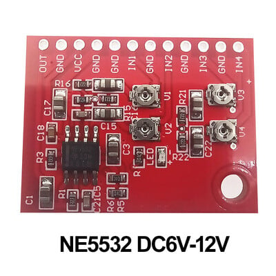 NE5532 TDA1308 Modul de placa de mixare cu intrare de semnal audio mono cu 4 canale potrivit pentru microfon voce