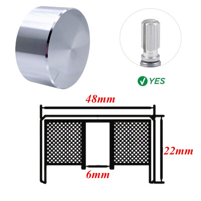 1 vnt. 48 * 22 * 6 mm velenas Aukščiausios klasės aliuminio lydinio rotacinio elektroninio valdymo potenciometro rankenėlė garsumo valdymo rankenėlė 48x22 mm