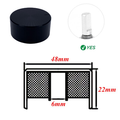 1 vnt. 48 * 22 * 6 mm velenas Aukščiausios klasės aliuminio lydinio rotacinio elektroninio valdymo potenciometro rankenėlė garsumo valdymo rankenėlė 48x22 mm