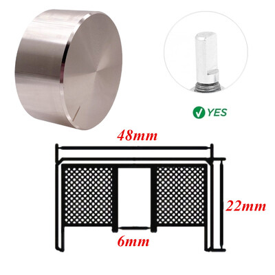1 vnt. 48 * 22 * 6 mm velenas Aukščiausios klasės aliuminio lydinio rotacinio elektroninio valdymo potenciometro rankenėlė garsumo valdymo rankenėlė 48x22 mm