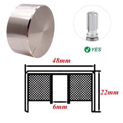1 vnt. 48 * 22 * 6 mm velenas Aukščiausios klasės aliuminio lydinio rotacinio elektroninio valdymo potenciometro rankenėlė garsumo valdymo rankenėlė 48x22 mm