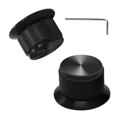 2 tk 24 x 14,5 mm alumiiniumsulamist potentsiomeetri juhtnupp helitugevuse elektrikitarri bassi kruvi tüüp 6 mm läbimõõduga võlli jaoks