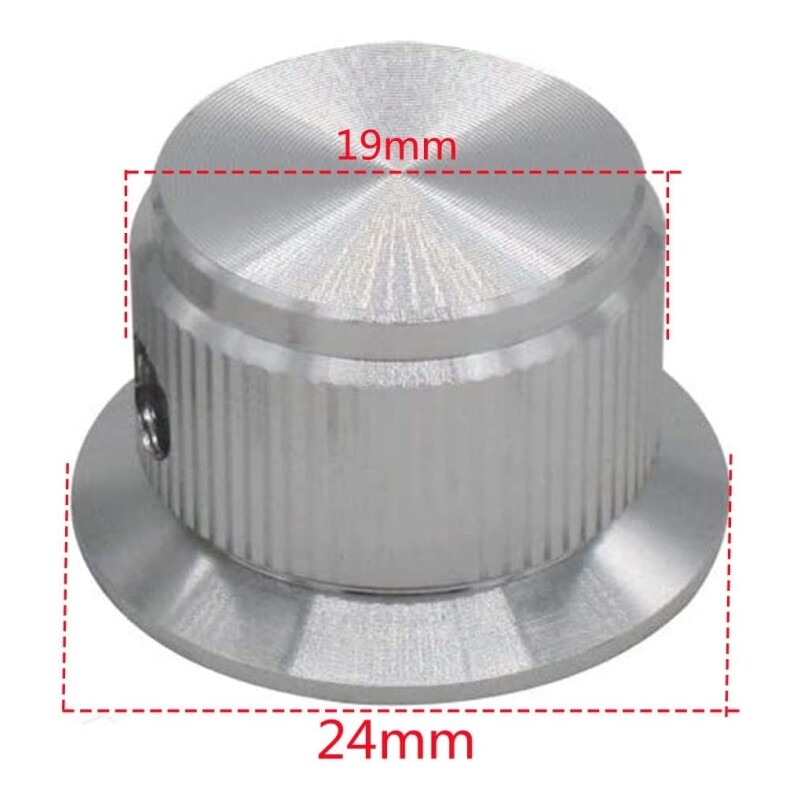 2 tk 24 x 14,5 mm alumiiniumsulamist potentsiomeetri juhtnupp helitugevuse elektrikitarri bassi kruvi tüüp 6 mm läbimõõduga võlli jaoks