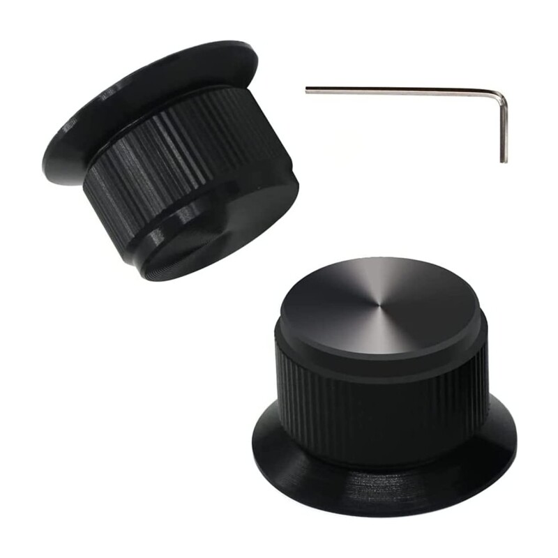2 tk 24 x 14,5 mm alumiiniumsulamist potentsiomeetri juhtnupp helitugevuse elektrikitarri bassi kruvi tüüp 6 mm läbimõõduga võlli jaoks