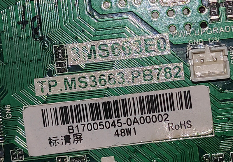 TP.MS3663.PB782 3MS663E0 Kolm ühes teleri emaplaat 48w 60-72v 30ma