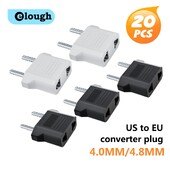 elough 1-20 komada pretvarača utikača iz SAD-a u EU 4 mm/4,8 mm adaptera za električne utičnice, adaptera za utikač iz Amerike, Kine, KR-a u Europu