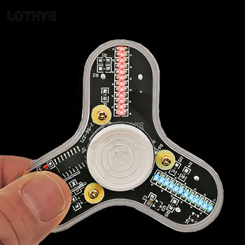 LOTHYE LED Luminous Speaker Atmosphere DIY Kit Fidget Spinner DIY Gyroscope Electronic Kit Gyro Fun Soldering Circuit board