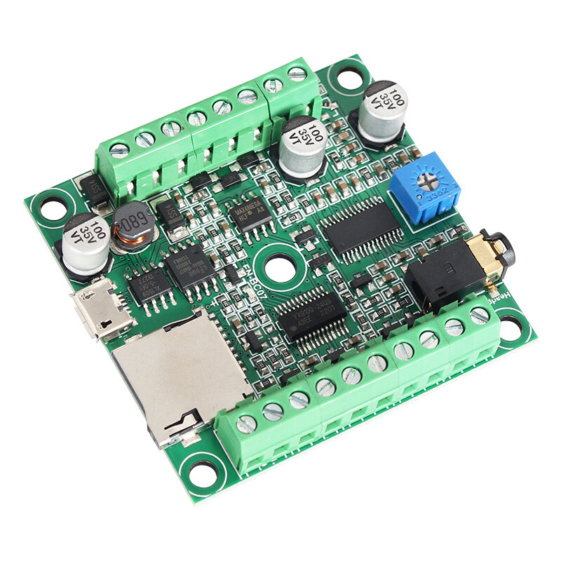 7 nupuga käivitatav MP3 heliplaat RS485 audiopleier tööstuslikuks juhtimiseks UART jada MP3-mängija hääle taasesitusmoodul