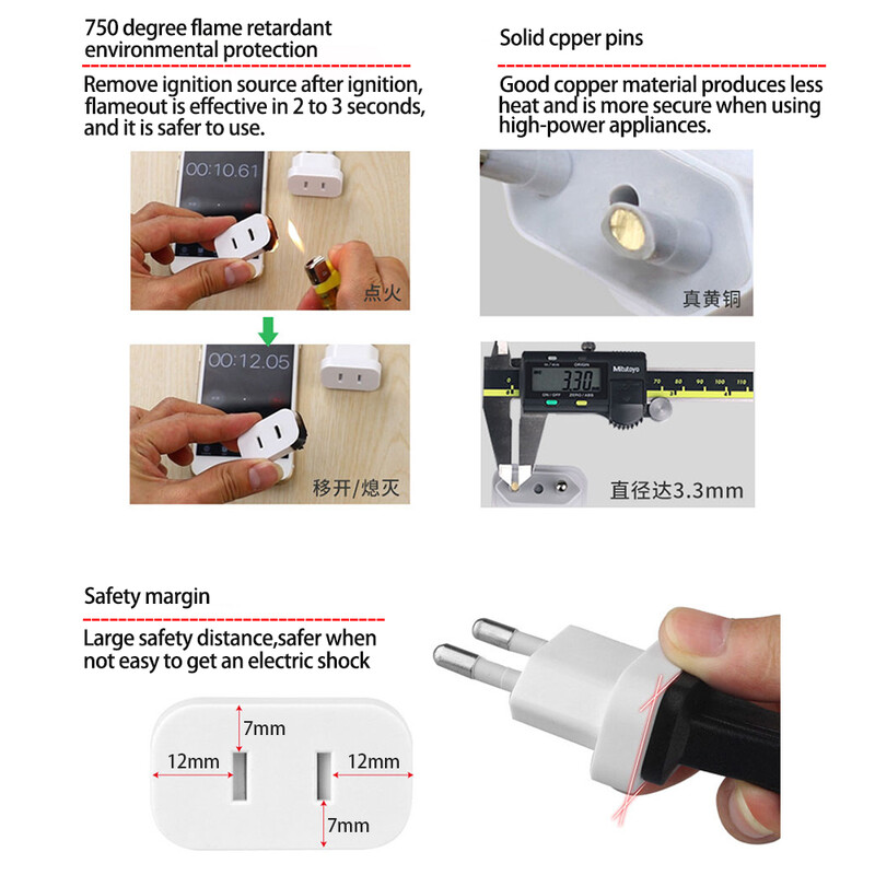 Adapter za EU utikač Adapter za pretvarač putovanja Američki Kina Utikač iz SAD-a u EU Euro utikač Električni adapter AC električna utičnica