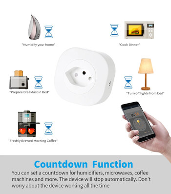 WiFi Smart Plug 16A Switzerland CH Plug Power Socket Outlet Tuya APP για Alexa Google Home Voice Control Παρακολούθηση ισχύος