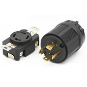 Crni 30A 125V 250V NEMA L14-30P L14-30R Industrijski okretni utikač s bravom 4-polni panel Utičnica Konektor Muška ženska utičnica