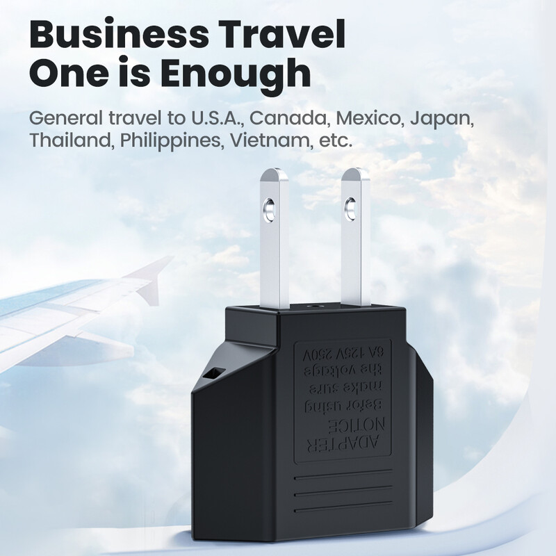 Конверторни щепсели Elough САЩ към ЕС Американски към ЕС Европейски захранващ адаптер Преобразувател за пътуване 4,0 mm Адаптер за щепсел от Америка към Европа