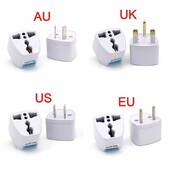 1PC Универсален щепсел от САЩ, Обединеното кралство, Австрия към ЕС, САЩ към евро, Европа, стена, пътуване, променливотоково зарядно устройство, изходен адаптер, преобразувател, 2 кръгли щифтови гнезда