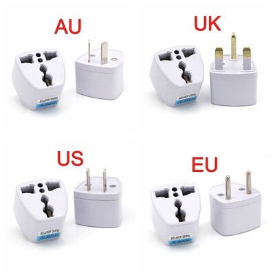 1PC Universal US UK AU To EU Plug USA to Euro Europe Travel Wall Charger Power Adapter Μετατροπέας 2 Στρογγυλή υποδοχή ακίδων