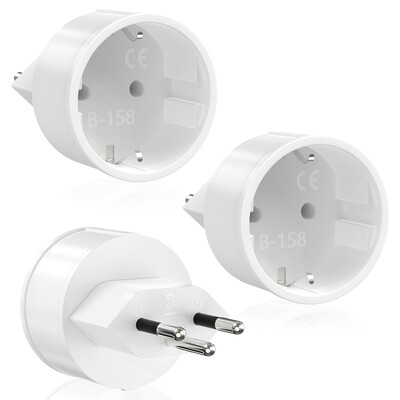 3 komada Njemačka EU-Švicarska utičnica Adapter Europska-Švicarska putni adapter Pretvarač napajanja 3-pinski 10A zidna utičnica za punjenje