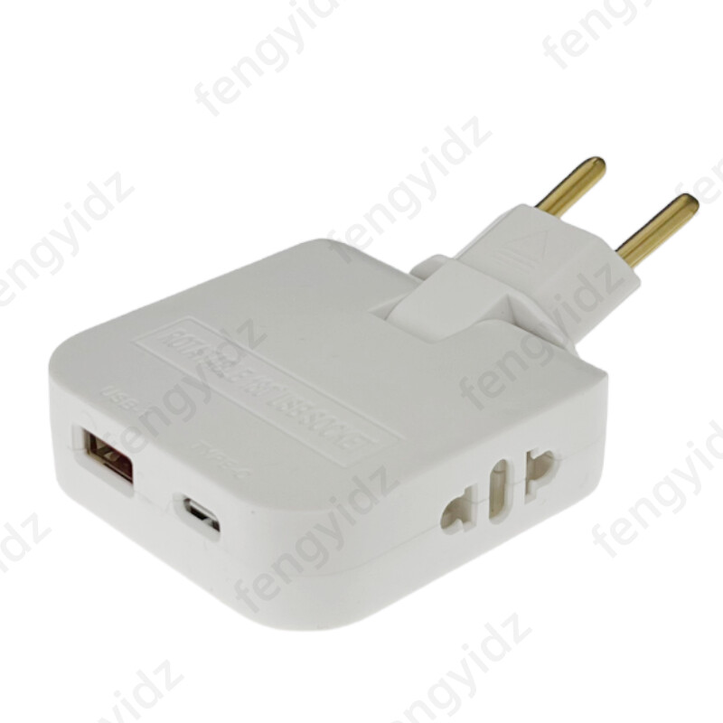 EU Extension Chargers Adapter 4 в 1 въртящ се преобразувател на гнездо 180 градуса за гнездо за зареждане на мобилен телефон с USB и тип c