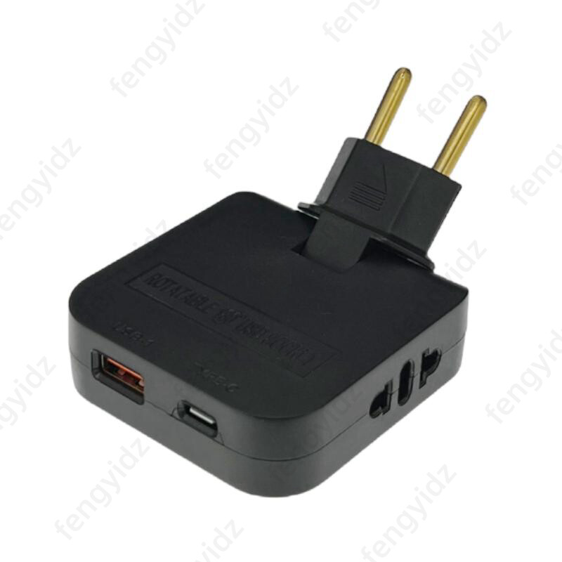 EU Extension Chargers Adapter 4 в 1 въртящ се преобразувател на гнездо 180 градуса за гнездо за зареждане на мобилен телефон с USB и тип c