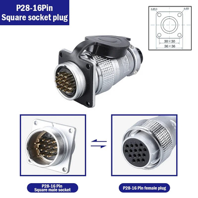 P28 zrakoplovni četvrtasti konektor utičnice—okrugli, čeoni spoj, muški i ženski. 2/3/4/5/7/10/12/14/16/19/20/24 Pin P28K2Q PLS28