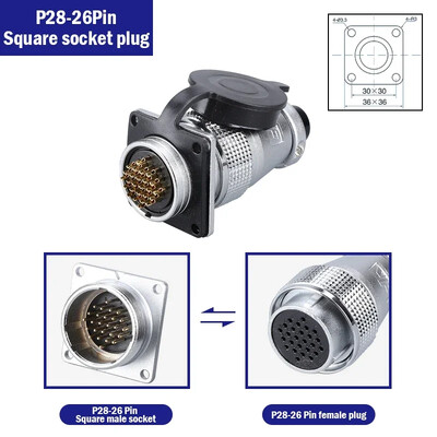 P28 zrakoplovni četvrtasti konektor utičnice—okrugli, čeoni spoj, muški i ženski. 2/3/4/5/7/10/12/14/16/19/20/24 Pin P28K2Q PLS28
