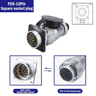 P28 zrakoplovni četvrtasti konektor utičnice—okrugli, čeoni spoj, muški i ženski. 2/3/4/5/7/10/12/14/16/19/20/24 Pin P28K2Q PLS28