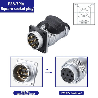 P28 zrakoplovni četvrtasti konektor utičnice—okrugli, čeoni spoj, muški i ženski. 2/3/4/5/7/10/12/14/16/19/20/24 Pin P28K2Q PLS28