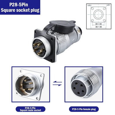 P28 zrakoplovni četvrtasti konektor utičnice—okrugli, čeoni spoj, muški i ženski. 2/3/4/5/7/10/12/14/16/19/20/24 Pin P28K2Q PLS28