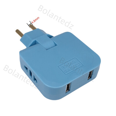 2USB 3 в 1 ЕС адаптер за захранващ контакт Сгъваеми адаптери за пътуване от САЩ към ЕС Преобразувател на захранване KR щепсел Електрически контакт AC изход