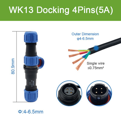 SP13 Водоустойчив конектор IP68 Авиационен щепсел Мъжки женски гнездо Комплект задна гайка Докинг електрически панел Инсталиране на 2/3/4/5/6/7/9 щифта