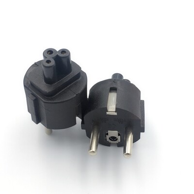 EU CEE7 adapter utikača kabela za napajanje EU utikač na IEC320 C5 Clover Leaf adapter utikač za punjač prijenosnog računala, Schuko utikač na adapter za stolno računalo