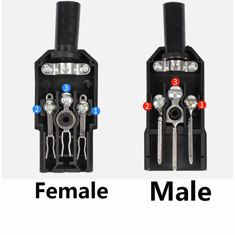 IEC ravni kabelski utični konektor C13 C14 10A 250V crni ženski i muški utikač 3-pinska izmjenična utičnica koja se može ponovno ožičiti