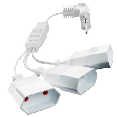 EU 90 stupnjeva muško-ženski produžni kabel za napajanje, 3 smjera AC utičnice za produžni kabel tipa C Razdjelni kabel za računalo