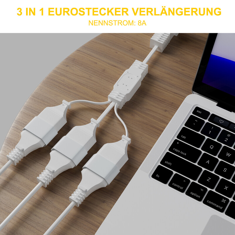 EU 90 stupnjeva muško-ženski produžni kabel za napajanje, 3 smjera AC utičnice za produžni kabel tipa C Razdjelni kabel za računalo